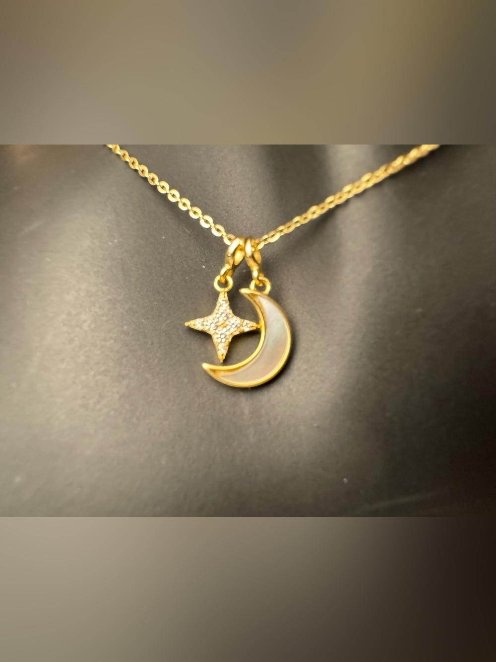 Adina Eden Gold Moon & Star Pendant Necklace - Picture 2 of 5
